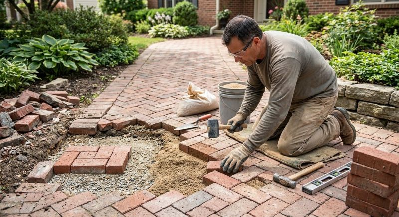 Brick Hardscape Repair in Gwinnett County, GA