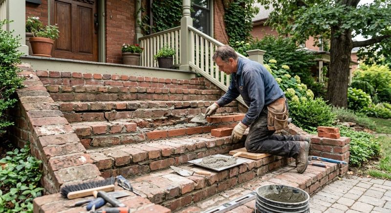 Brick Stairs Repair in Suwanee, GA