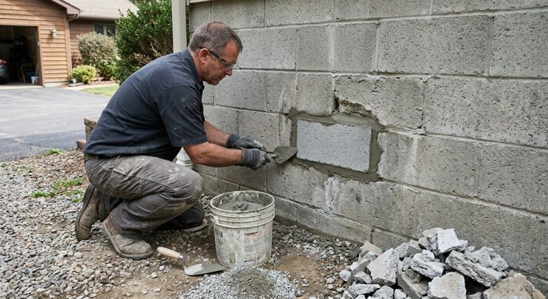 Cinder Block Wall Repair in Braselton, GA