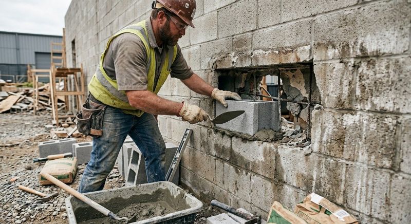Cinder Block Wall Repair in Lithonia, GA