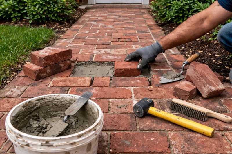 Entryway Brick Repair in Gwinnett County, GA